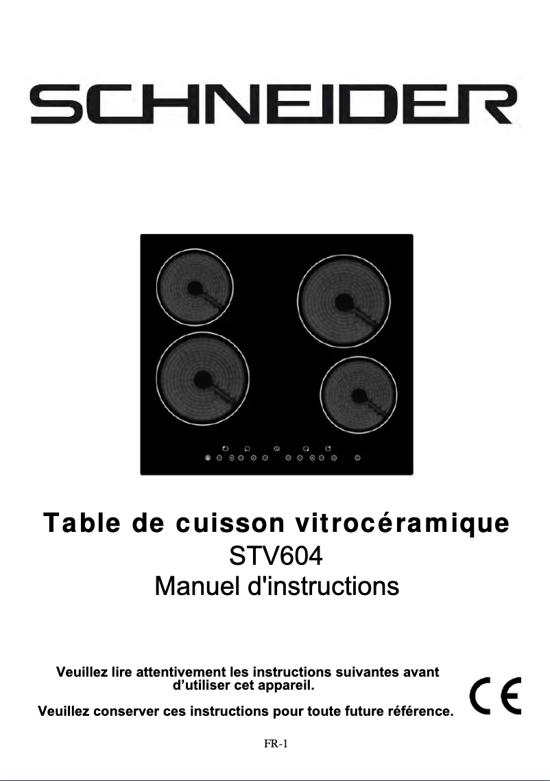 Page 1 de la notice Manuel utilisateur Schneider STV604