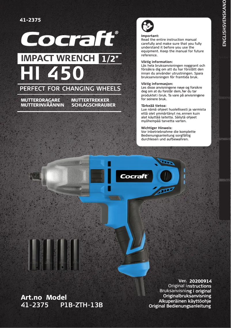 Page 1 de la notice Manuel utilisateur Cocraft HI 450