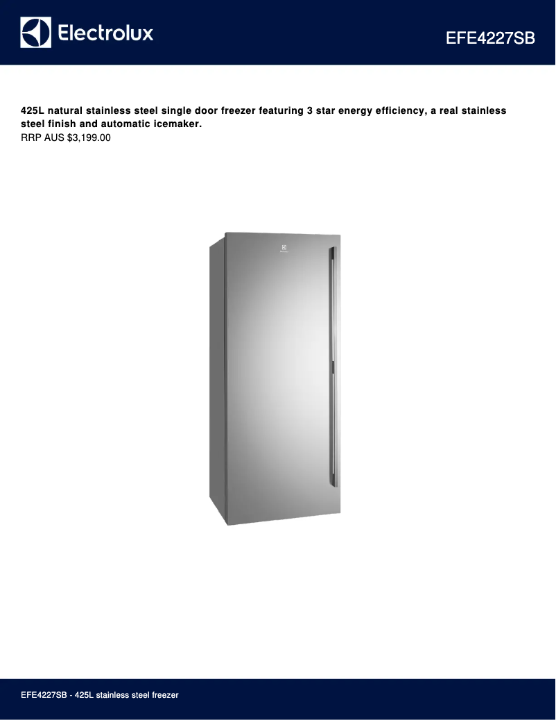 Page n°1 - Fiche technique Electrolux EFE4227SB