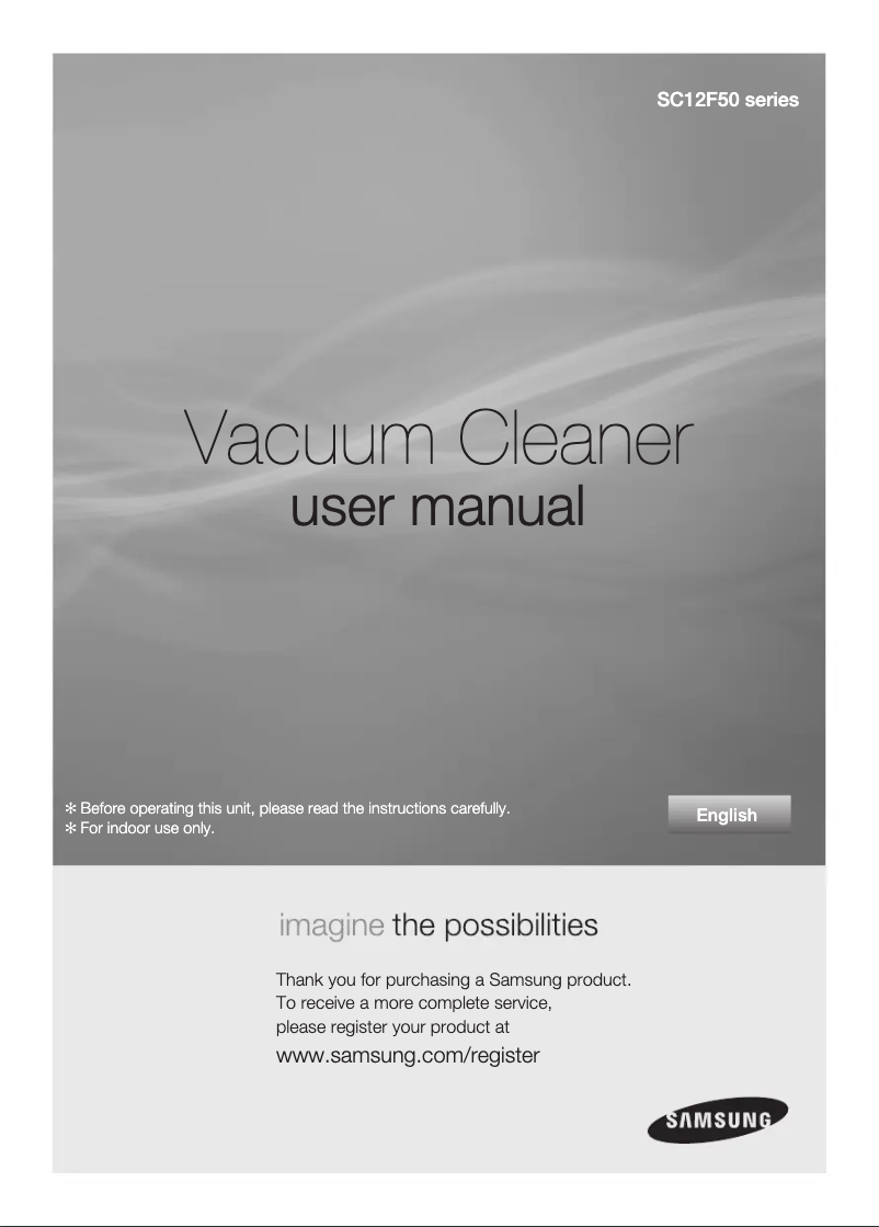 Page 1 de la notice Manuel utilisateur Samsung SC12F50