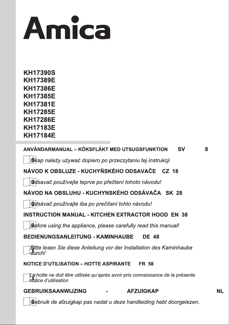 Page 1 de la notice Manuel utilisateur Amica KH 17184 E