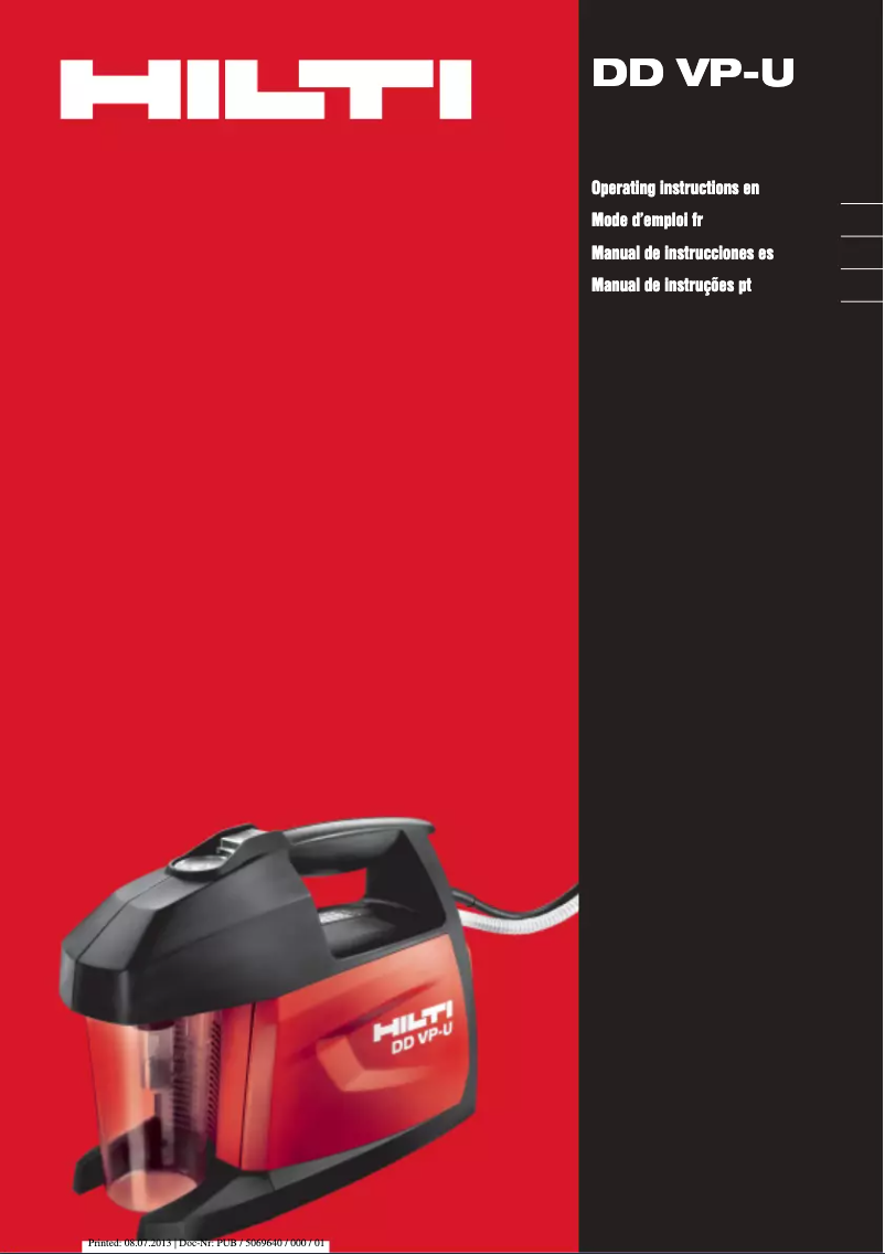 Page n°1 - Manuel utilisateur Hilti DD VP-U 120V