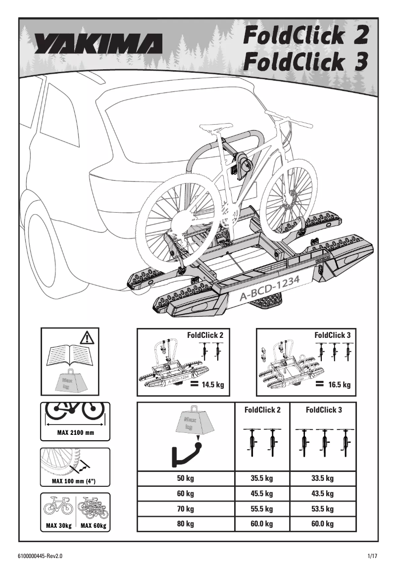 Page 1 de la notice Manuel utilisateur Yakima FoldClick 2