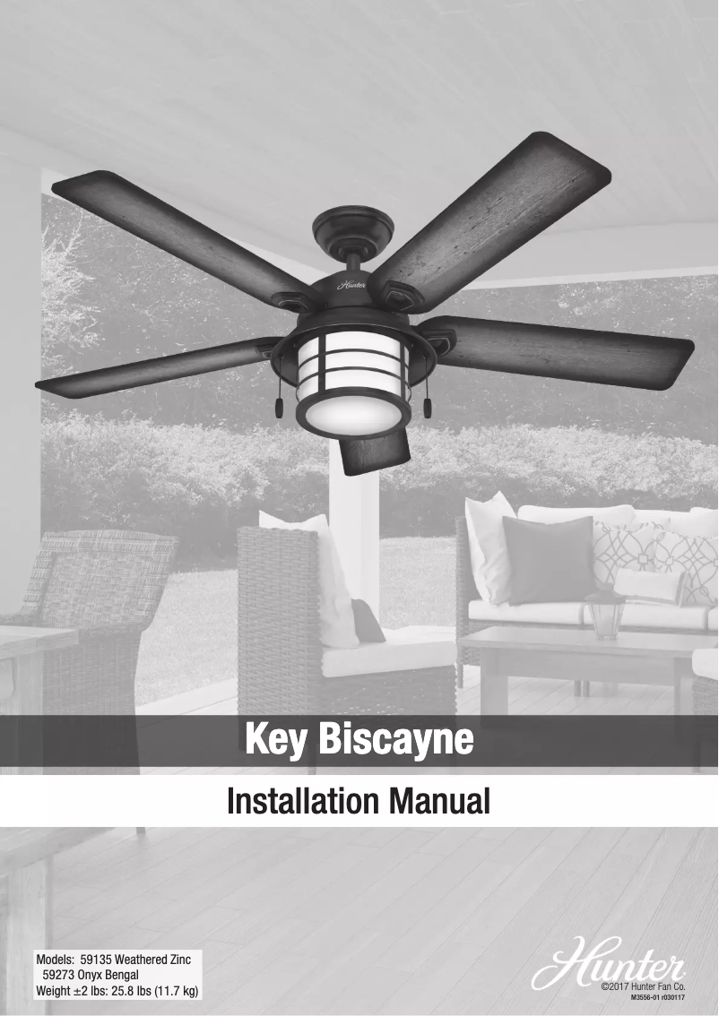 Página 1 del manual Manual de usuario Hunter Key Biscayne 59135