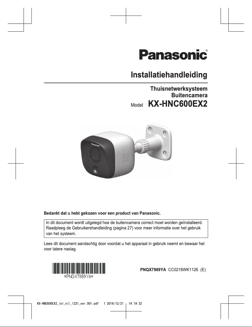 Imagen de la primera página del manual del dispositivo KX-HNC600EX2