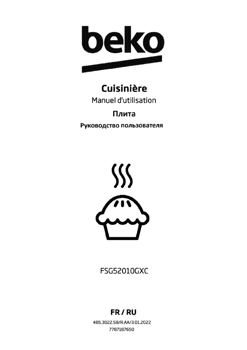 Page 1 de la notice Manuel utilisateur Beko FSG52010GXC