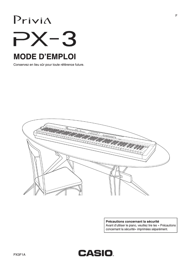 Image de la première page du manuel de l'appareil Privia PX-3