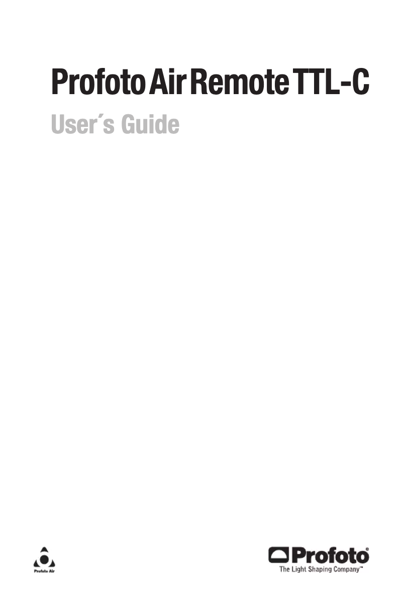 Page 1 de la notice Manuel utilisateur Profoto Air Remote TTL-C