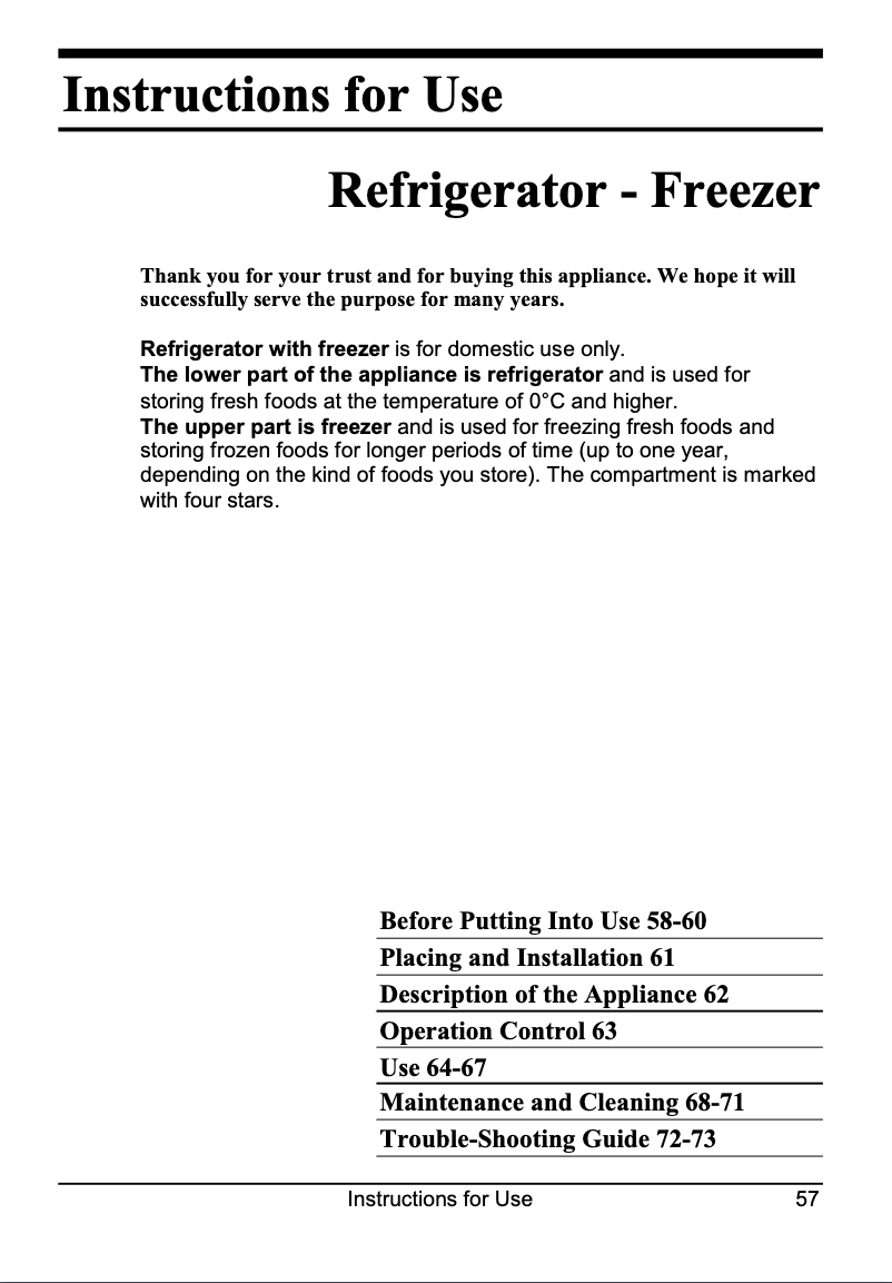 Page 1 de la notice Manuel utilisateur Smeg FL 104 A