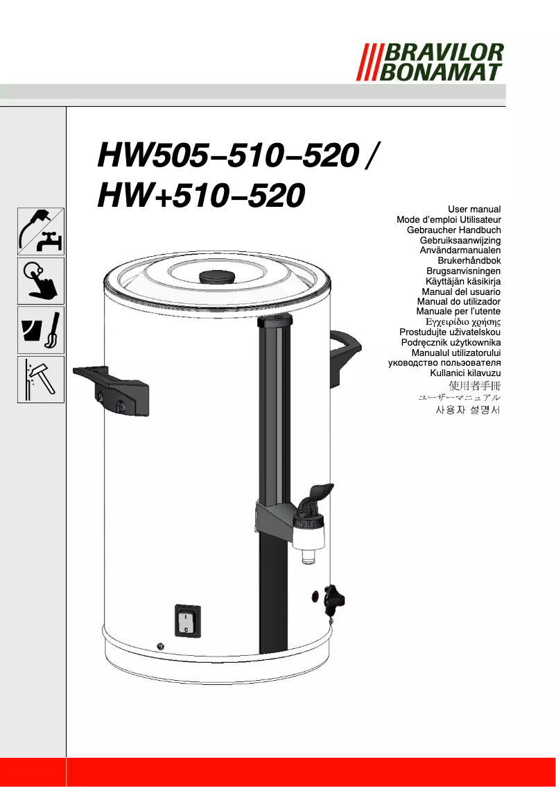Page 1 de la notice Manuel utilisateur Bravilor Bonamat HW+510