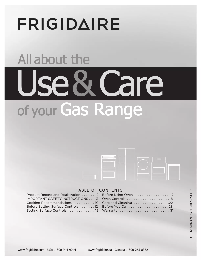 Page n°1 - Manuel utilisateur Frigidaire FFGH2422UW