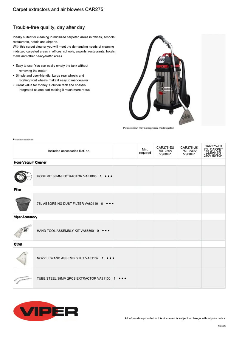 Imagen de la primera página del manual del dispositivo Viper CAR275