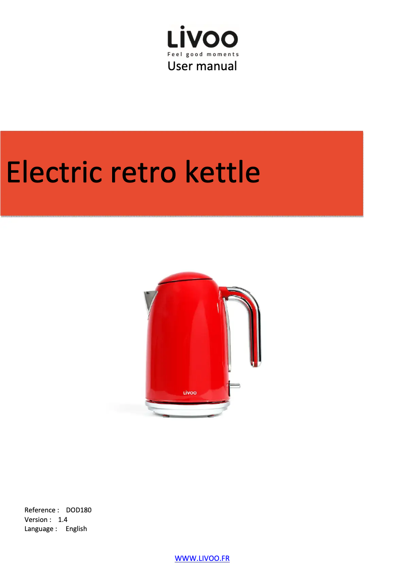 Image de la première page du manuel de l'appareil DOD180