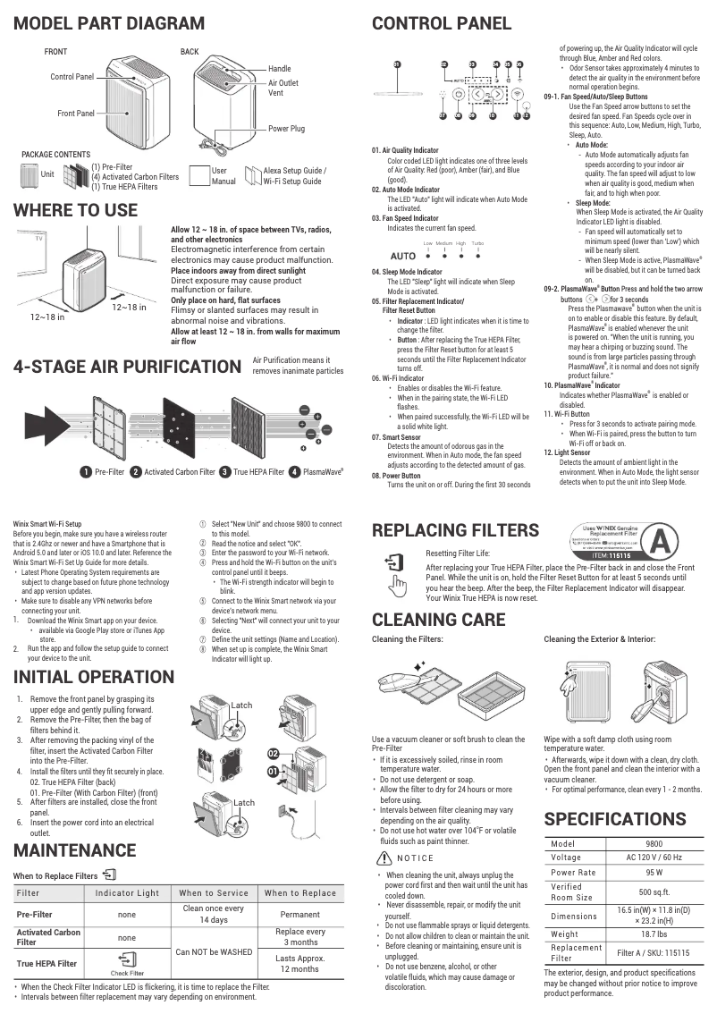 Image de la première page du manuel de l'appareil 9800