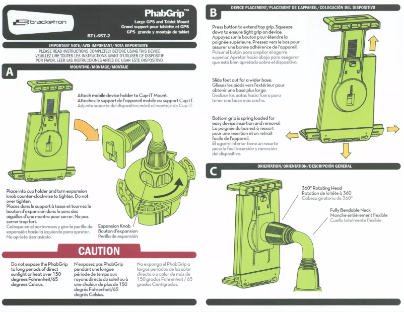 Image de la première page du manuel de l'appareil PhabGrip