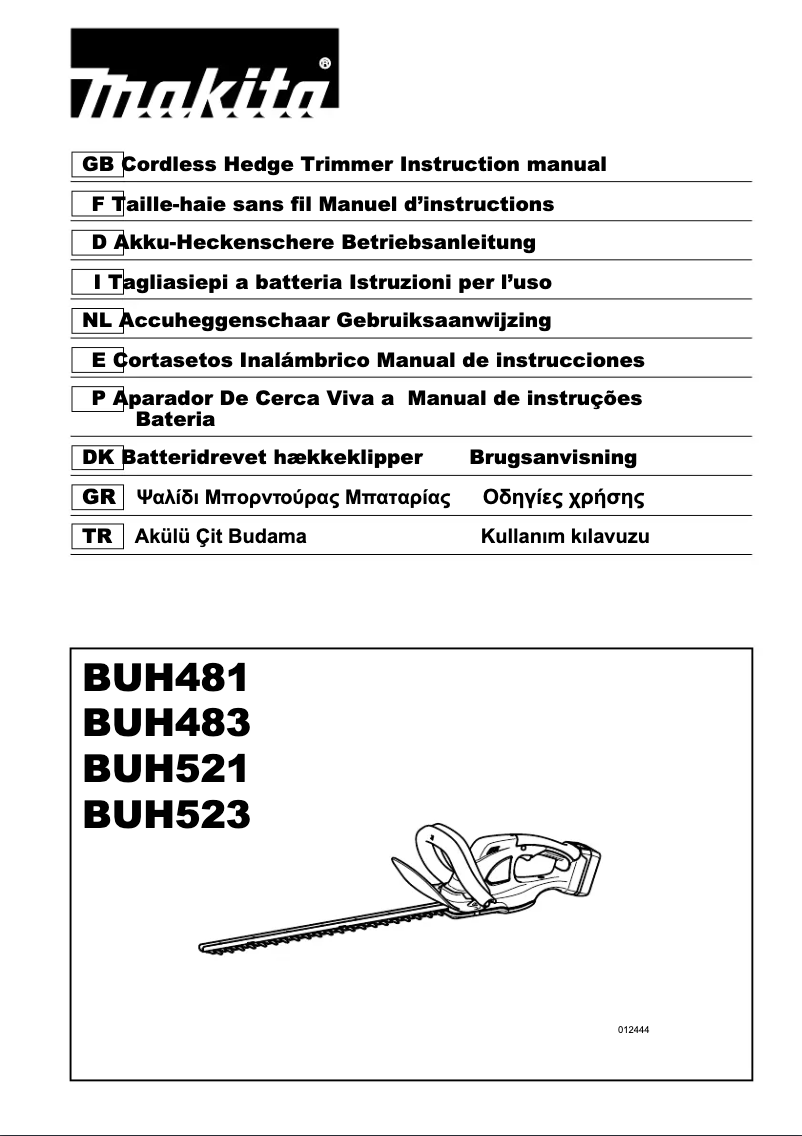 Image de la première page du manuel de l'appareil BUH523RF