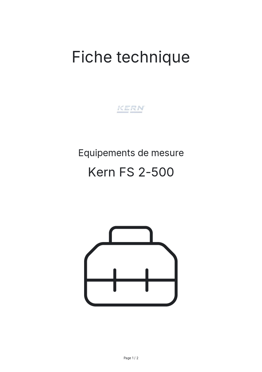Page n°1 - Fiche technique Kern FS 2-500