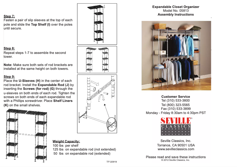 Page n°1 - Manuel utilisateur Seville Classics SHE05813BZ