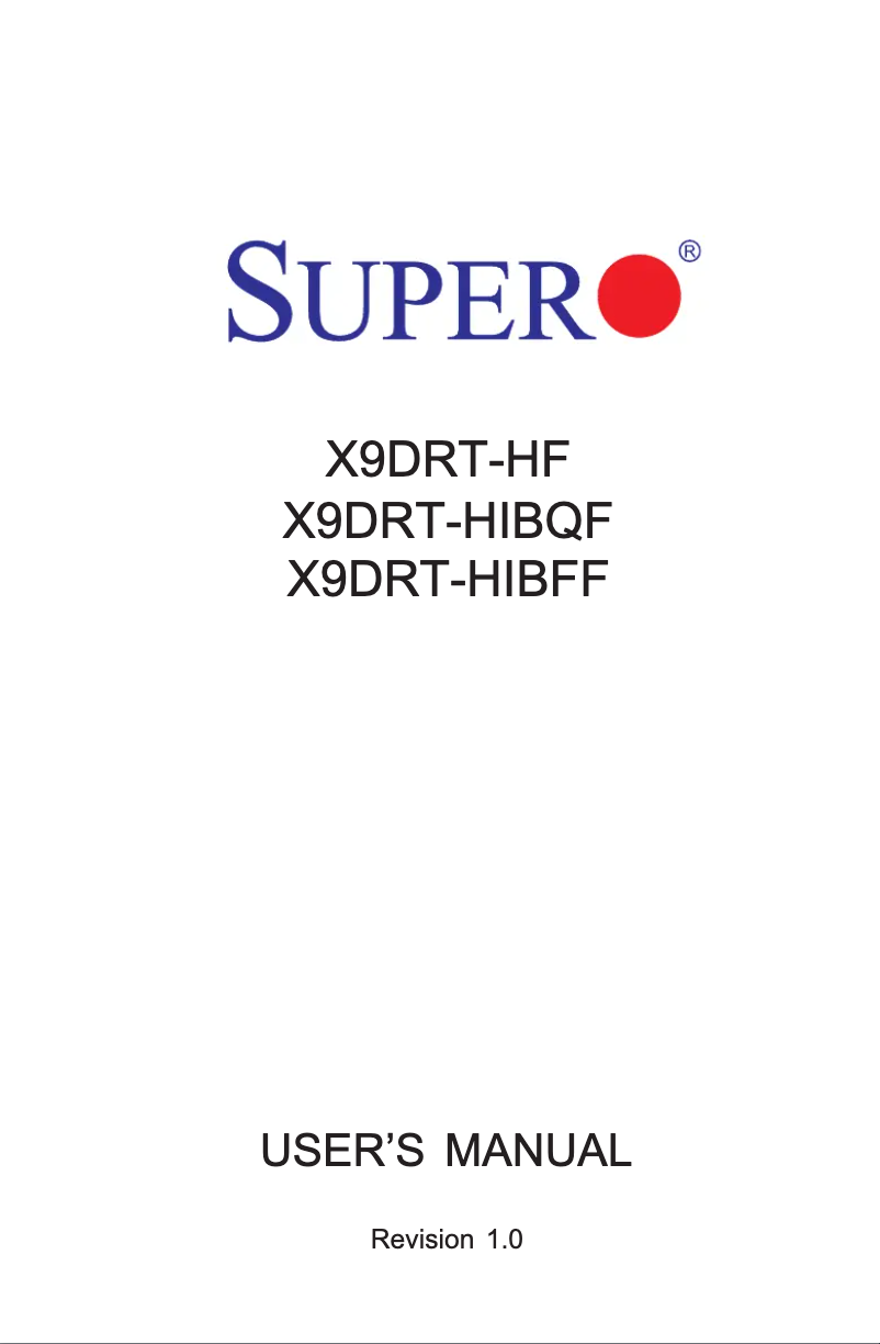 Page n°1 - Manuel utilisateur Supermicro X9DRT-HIBQF