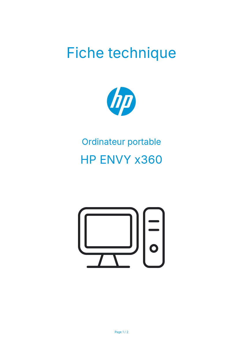Image de la première page du manuel de l'appareil ENVY x360