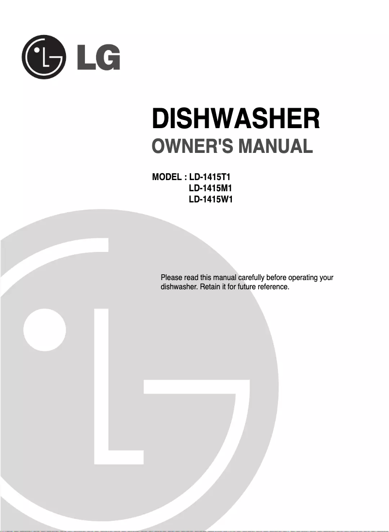 Page 1 de la notice Manuel utilisateur LG LD-1415W1
