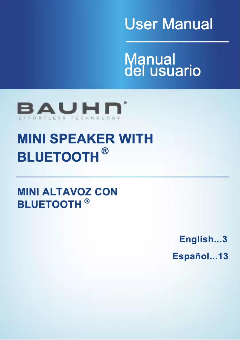 Page 1 de la notice Manuel utilisateur Bauhn BS-26