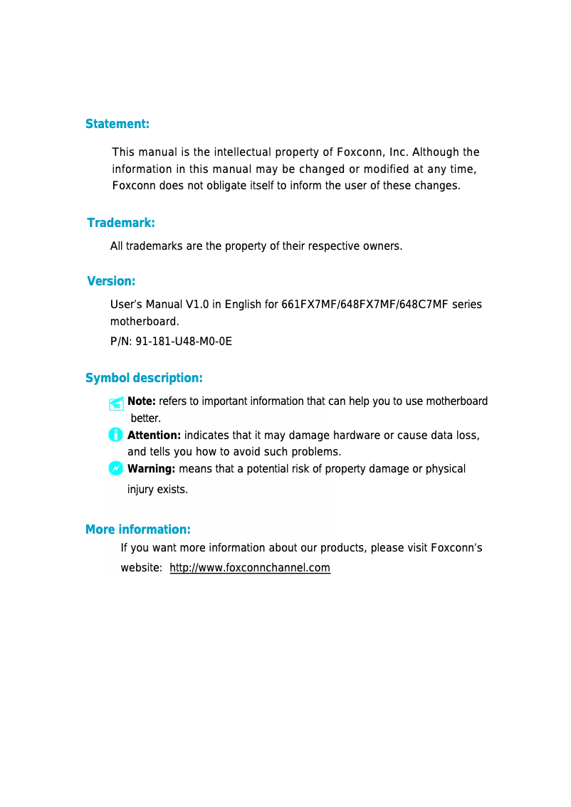 Image de la première page du manuel de l'appareil 661FX7MF-S