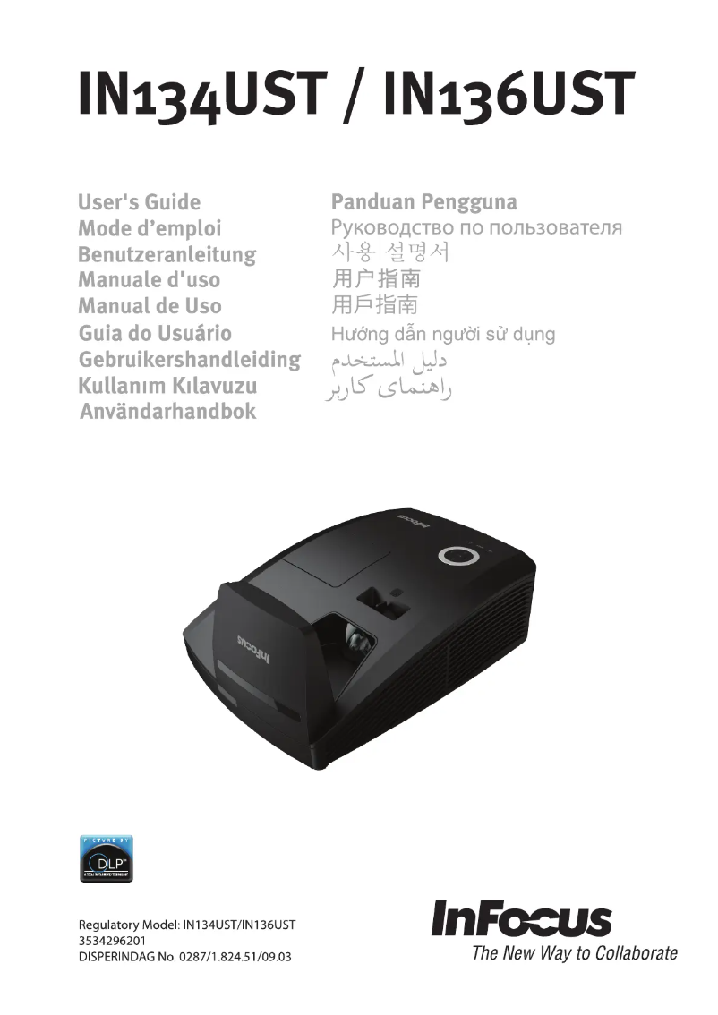 Page 1 de la notice Manuel utilisateur InFocus IN136UST