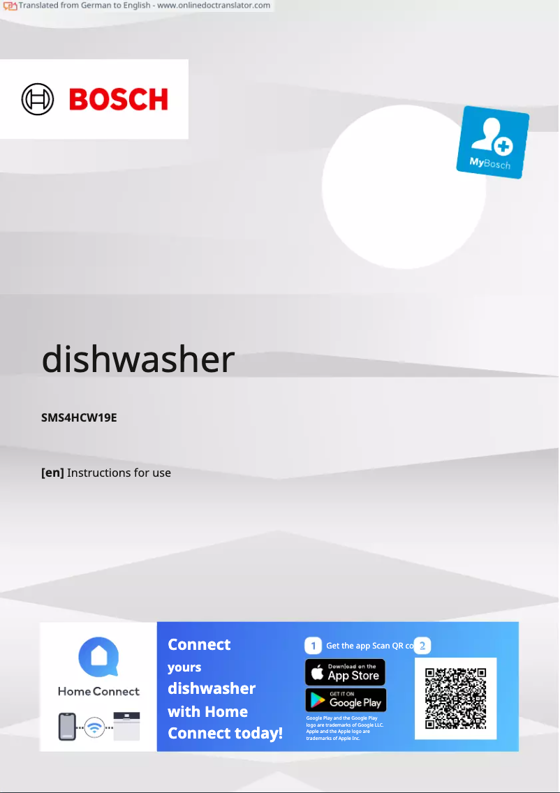 Imagen de la primera página del manual del dispositivo SMS4HCW19E