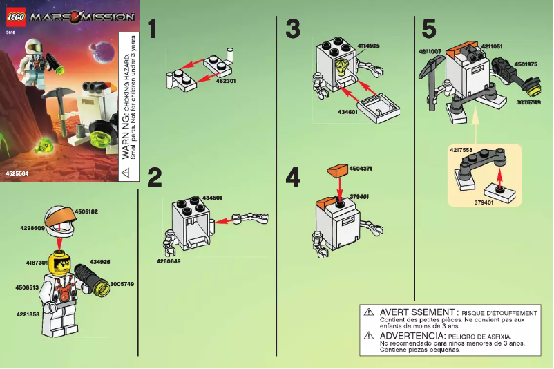Page n°1 - Manuel utilisateur Lego Mars Mission 5616