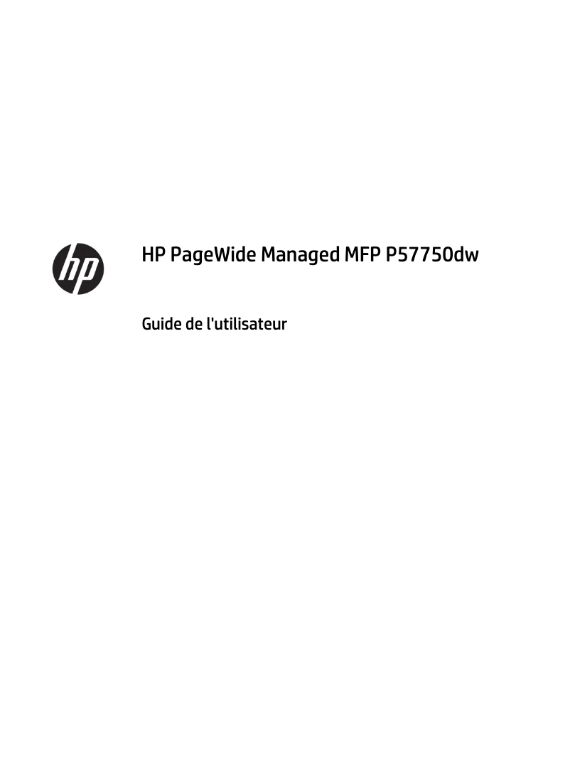 Image de la première page du manuel de l'appareil PageWide Managed MFP P57750dw