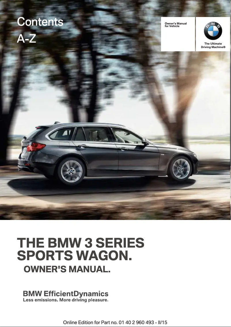 Page 1 de la notice Manuel utilisateur BMW 3 Series Sports Wagon (2015)