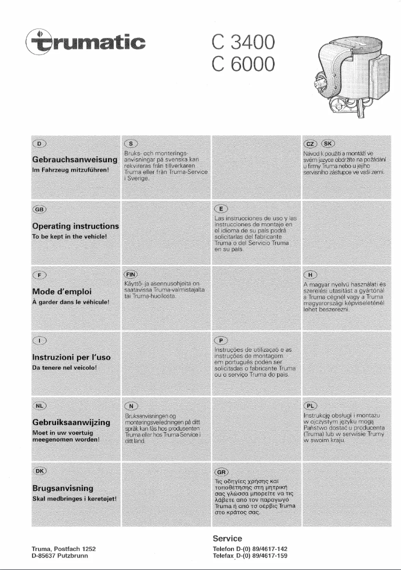 Page n°1 - Manuel utilisateur Trumatic C 3400