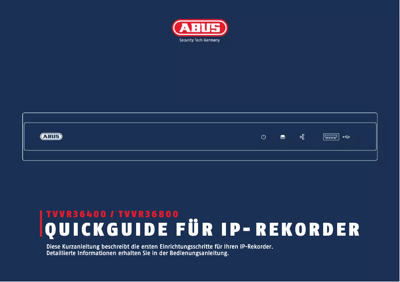 Image de la première page du manuel de l'appareil TVVR36800