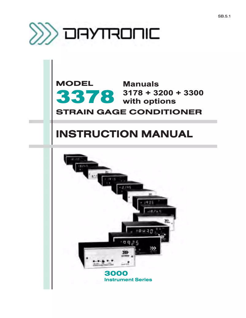 Page n°1 - Manuel utilisateur Daytronic 3378