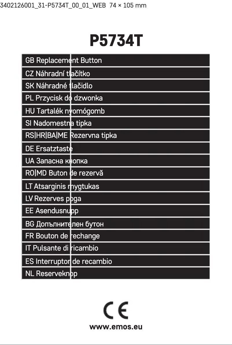 Page 1 de la notice Manuel utilisateur Emos P5734T