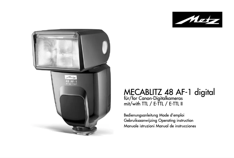 Page 1 de la notice Manuel utilisateur Metz Mecablitz 48 AF-1 digital