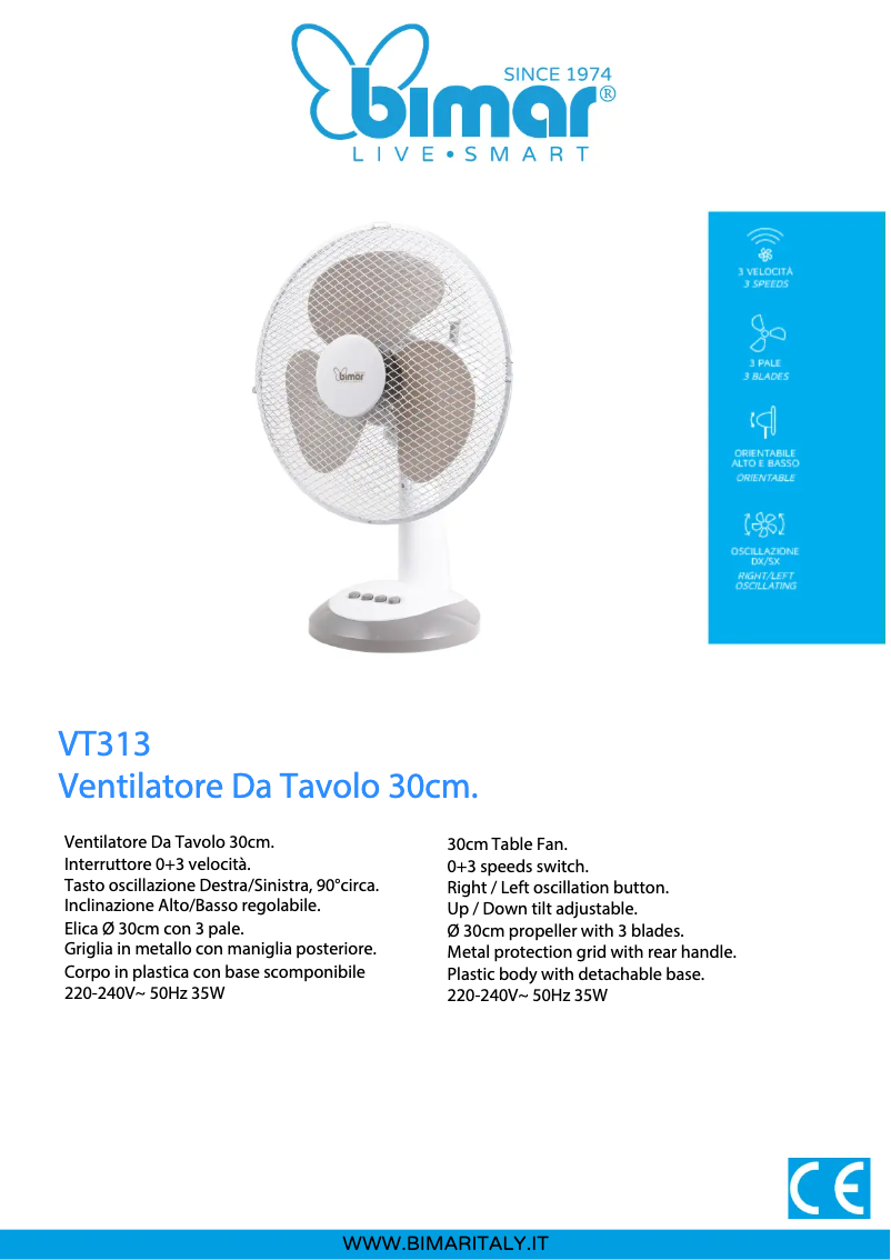 Page n°1 - Fiche technique Bimar VT313