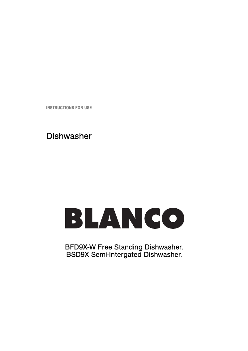 Page 1 de la notice Manuel utilisateur BLANCO BFD9X
