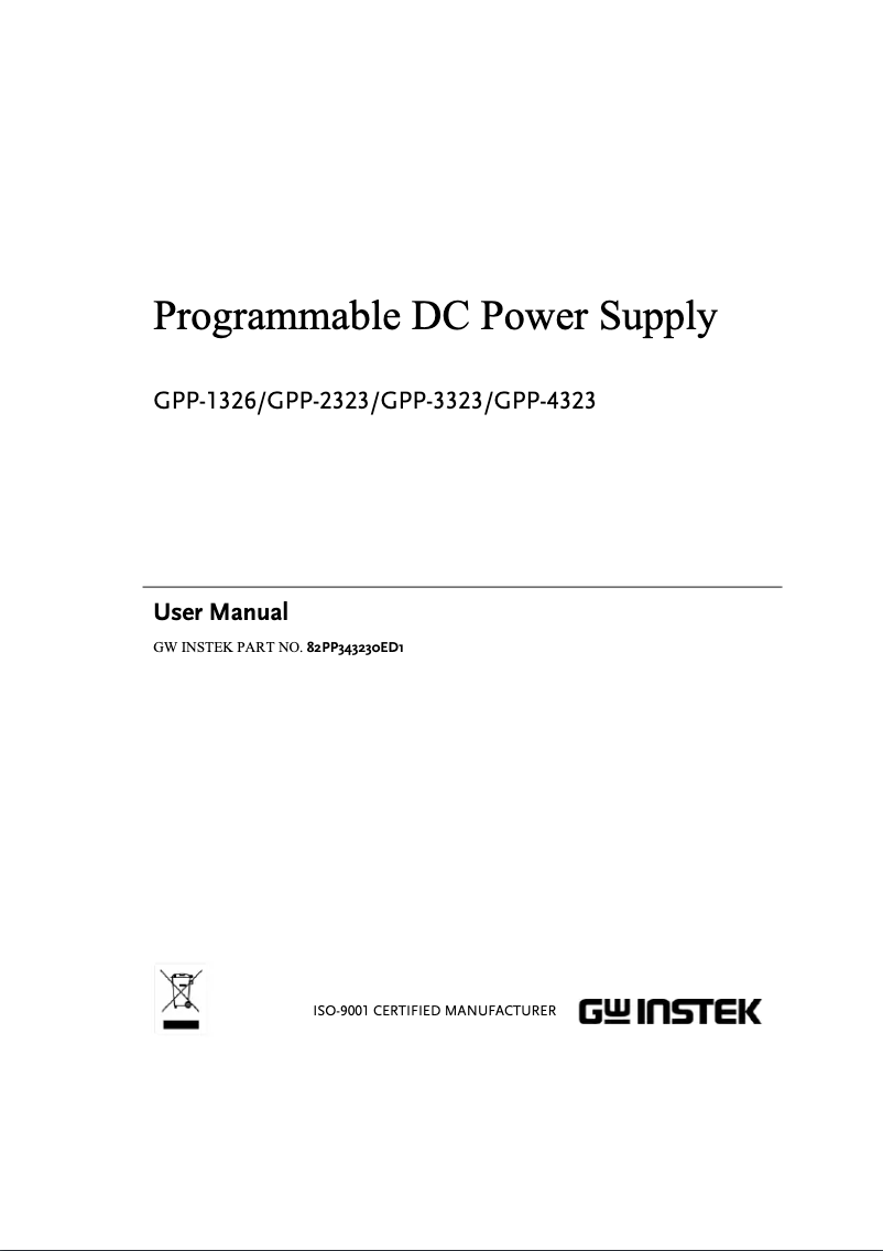 Image de la première page du manuel de l'appareil GPP-4323