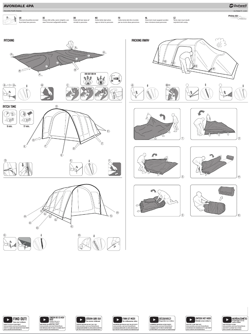Page 1 de la notice Manuel utilisateur Outwell Avondale 4PA