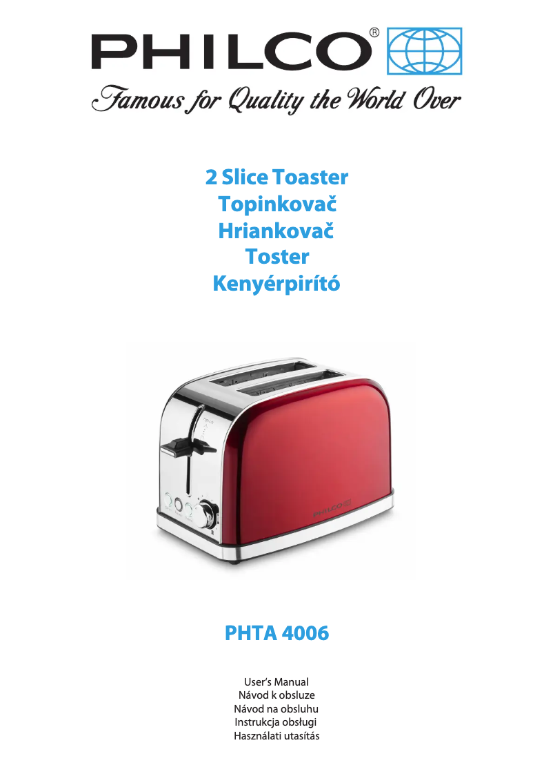 Page n°1 - Manuel utilisateur Philco PHTA 4006