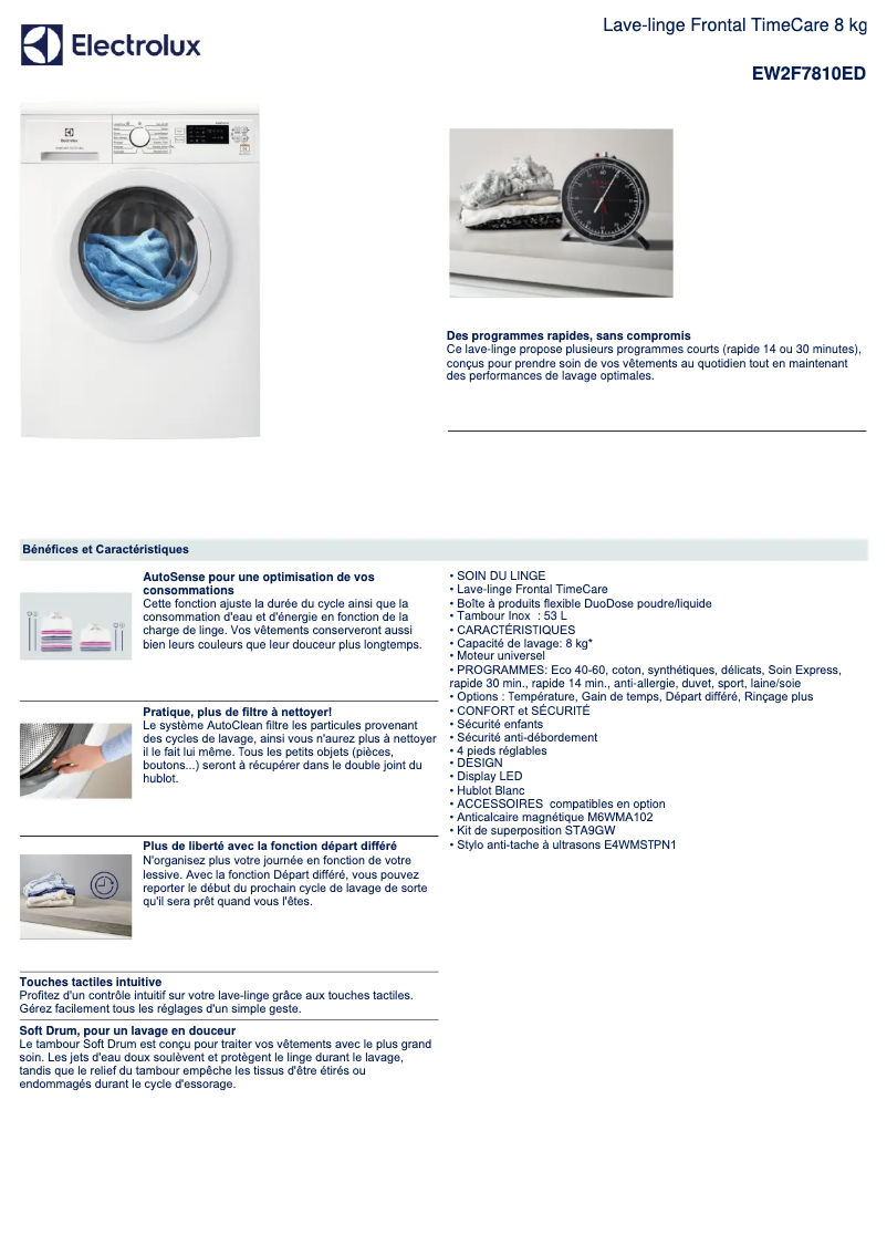 Image de la première page du manuel de l'appareil EW2F7810ED