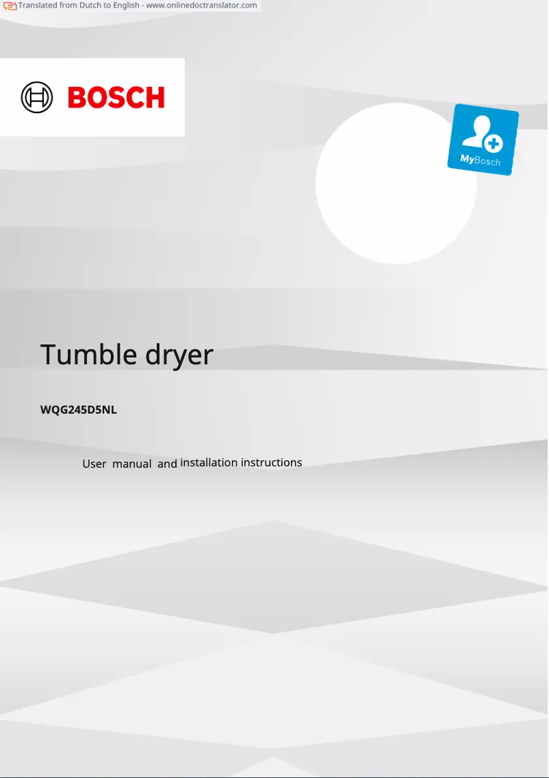 Image de la première page du manuel de l'appareil WQG245D5NL