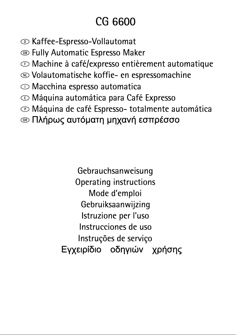 Page n°1 - Manuel utilisateur AEG-Electrolux CG 6600