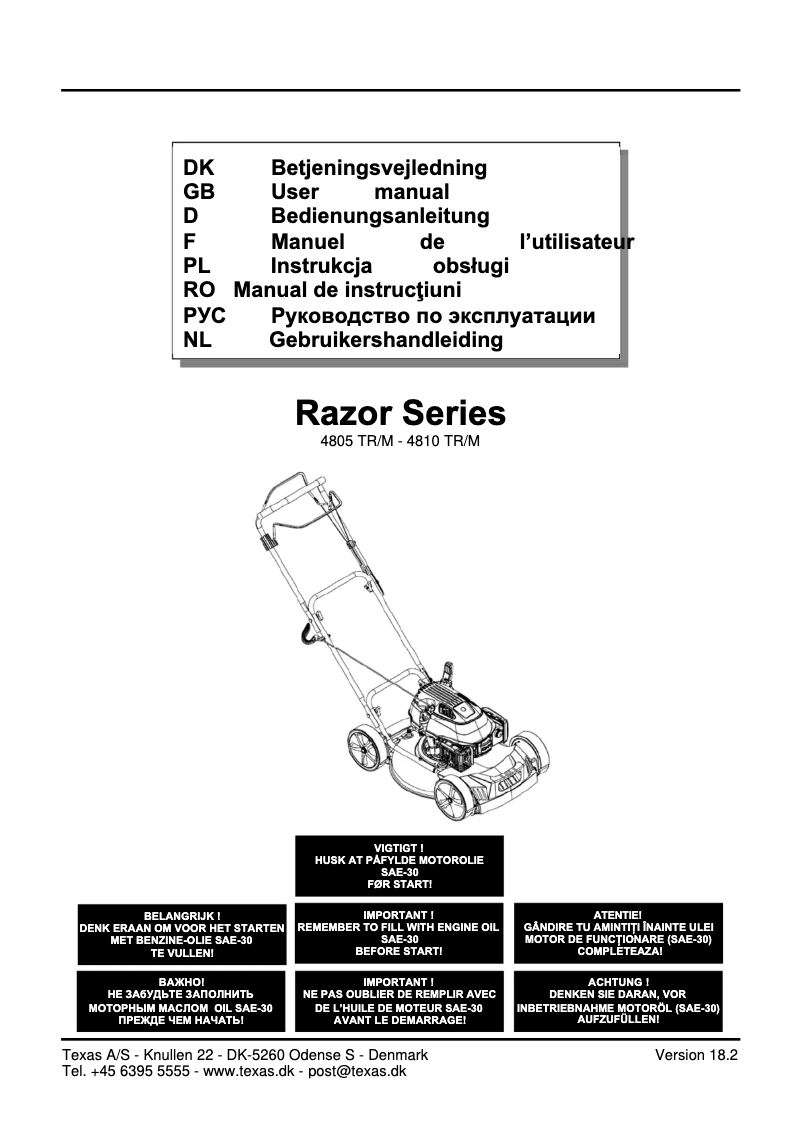 Image de la première page du manuel de l'appareil Razor 4810TR/M