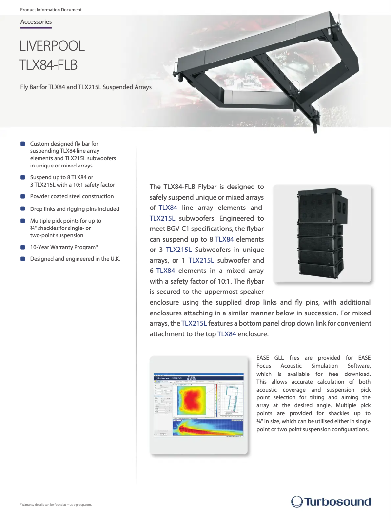 Page n°1 - Fiche technique Turbosound Liverpool TLX84-FLB