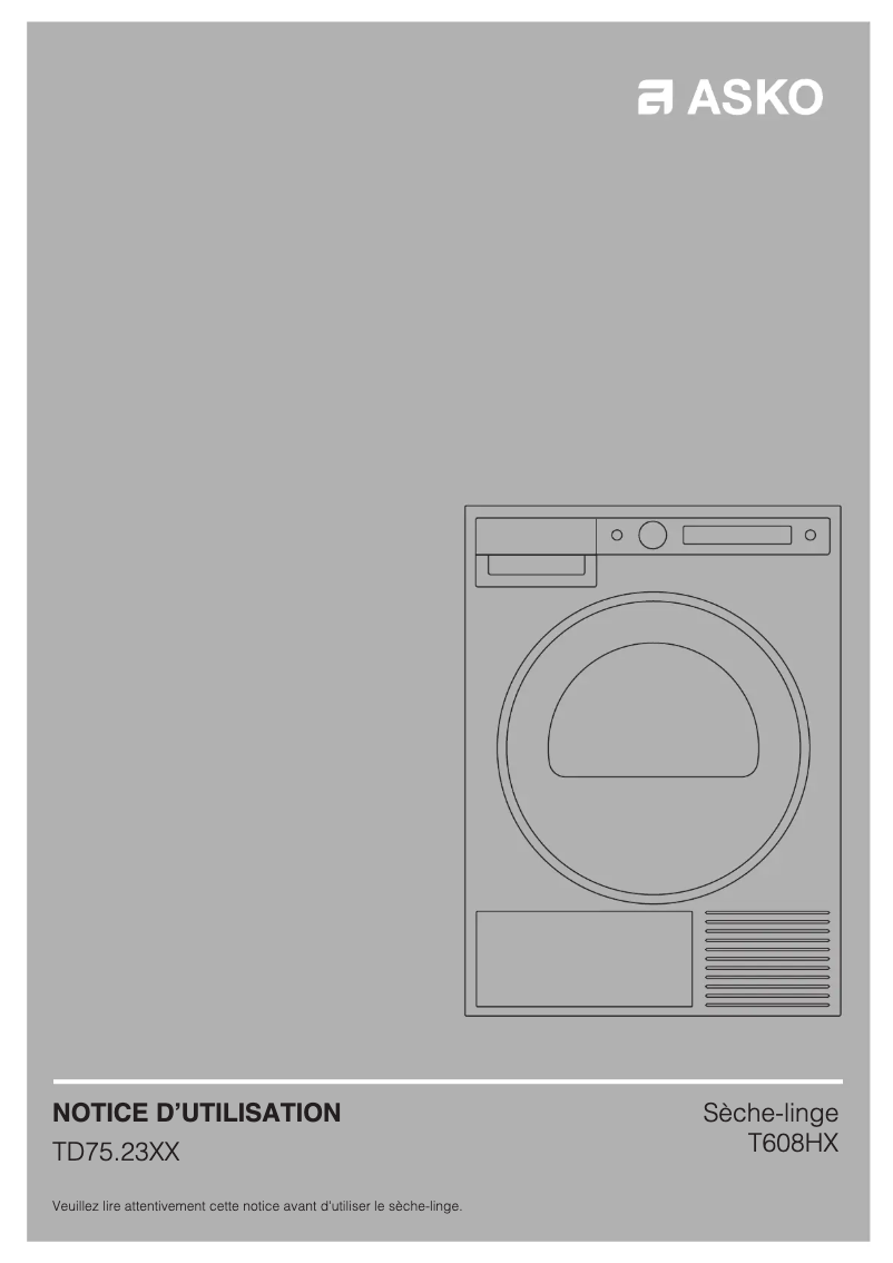 Page n°1 - Manuel utilisateur Asko T608HX.W