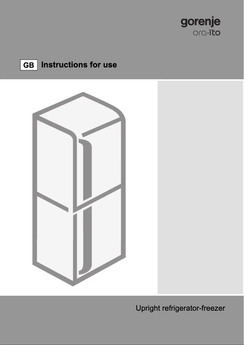 Page n°1 - Manuel utilisateur Gorenje NRKI-ORA
