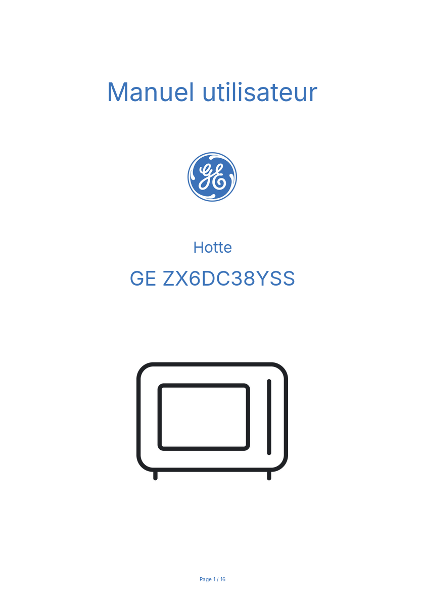 Image de la première page du manuel de l'appareil ZX6DC38YSS